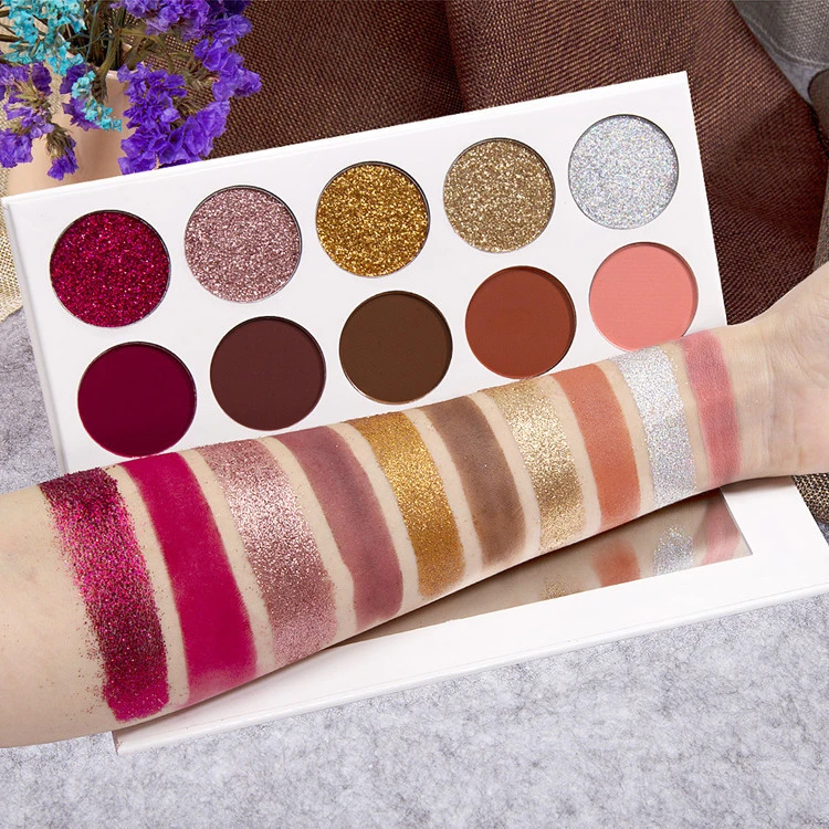 10 color matte and glitter eyeshadow palette wholesale